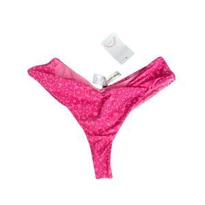 Dippin Daisy pink floral thong bikini sz L